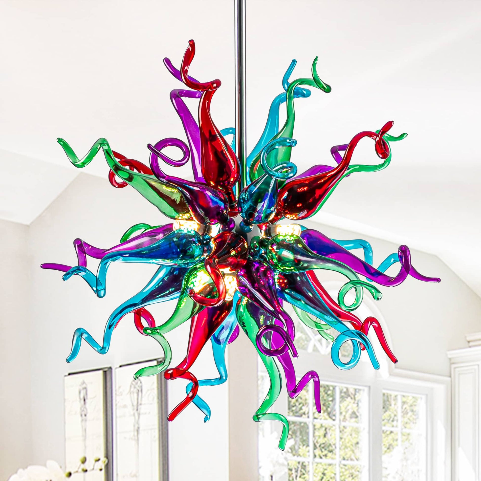 Multi Colors Sputnik Blown Glass Chandelier