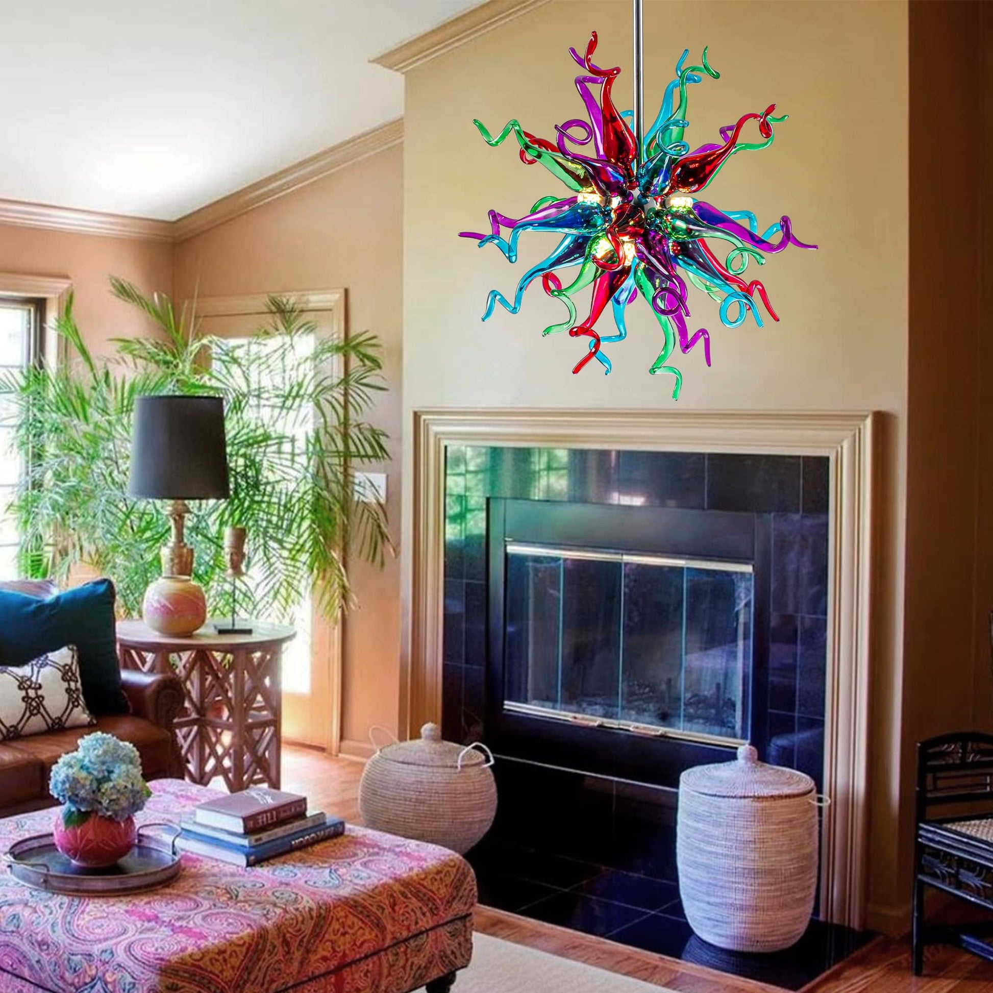 Multi Colors Sputnik Blown Glass Chandelier